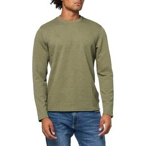 GUESS Safari Green Quattro G Logo Knit Sweatshirt Mens XXL Streetwear NEW